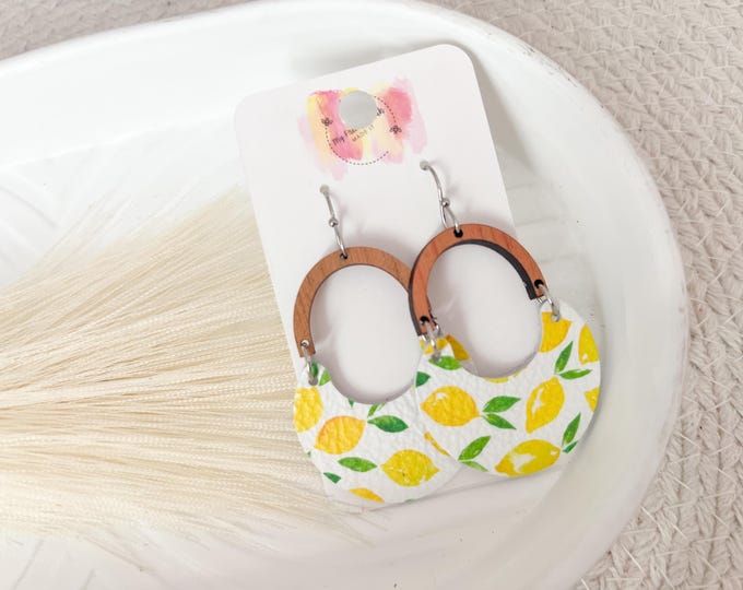 Lemon Print Earrings