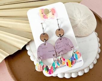 Fiesta Confetti Scalloped Drop Earrings