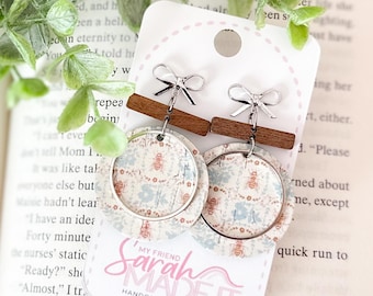 Vintage Bee Cork & Wood Earrings