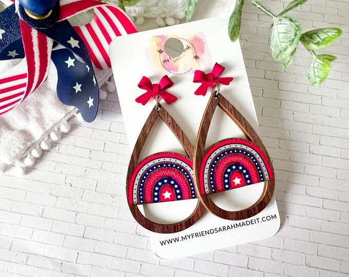 Patriotic Rainbow Earrings