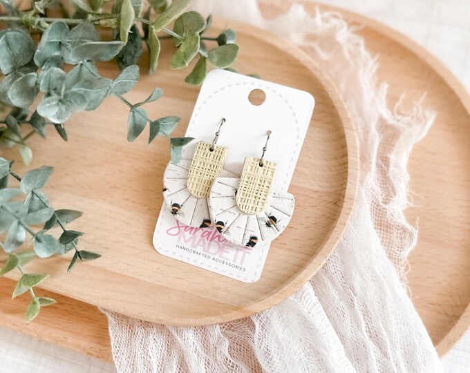 Bee Print Fan Earrings