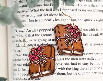 Floral Book Journal Earrings