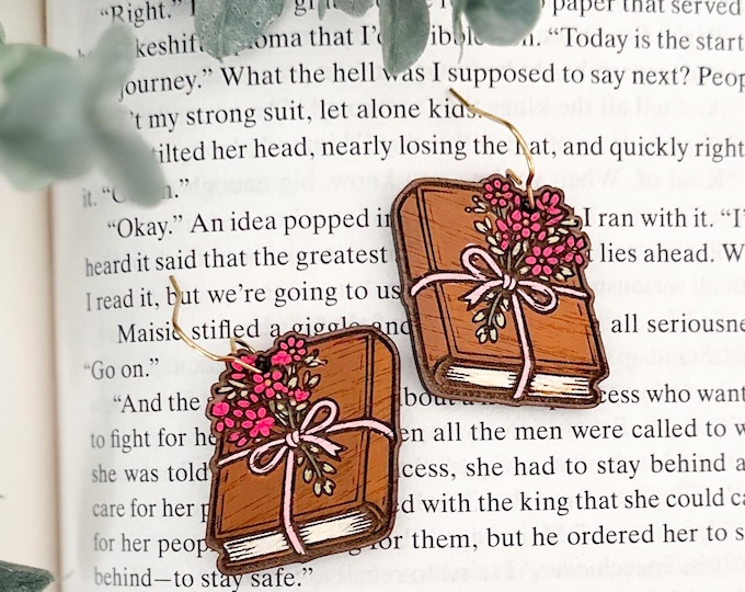 Floral Book Journal Earrings