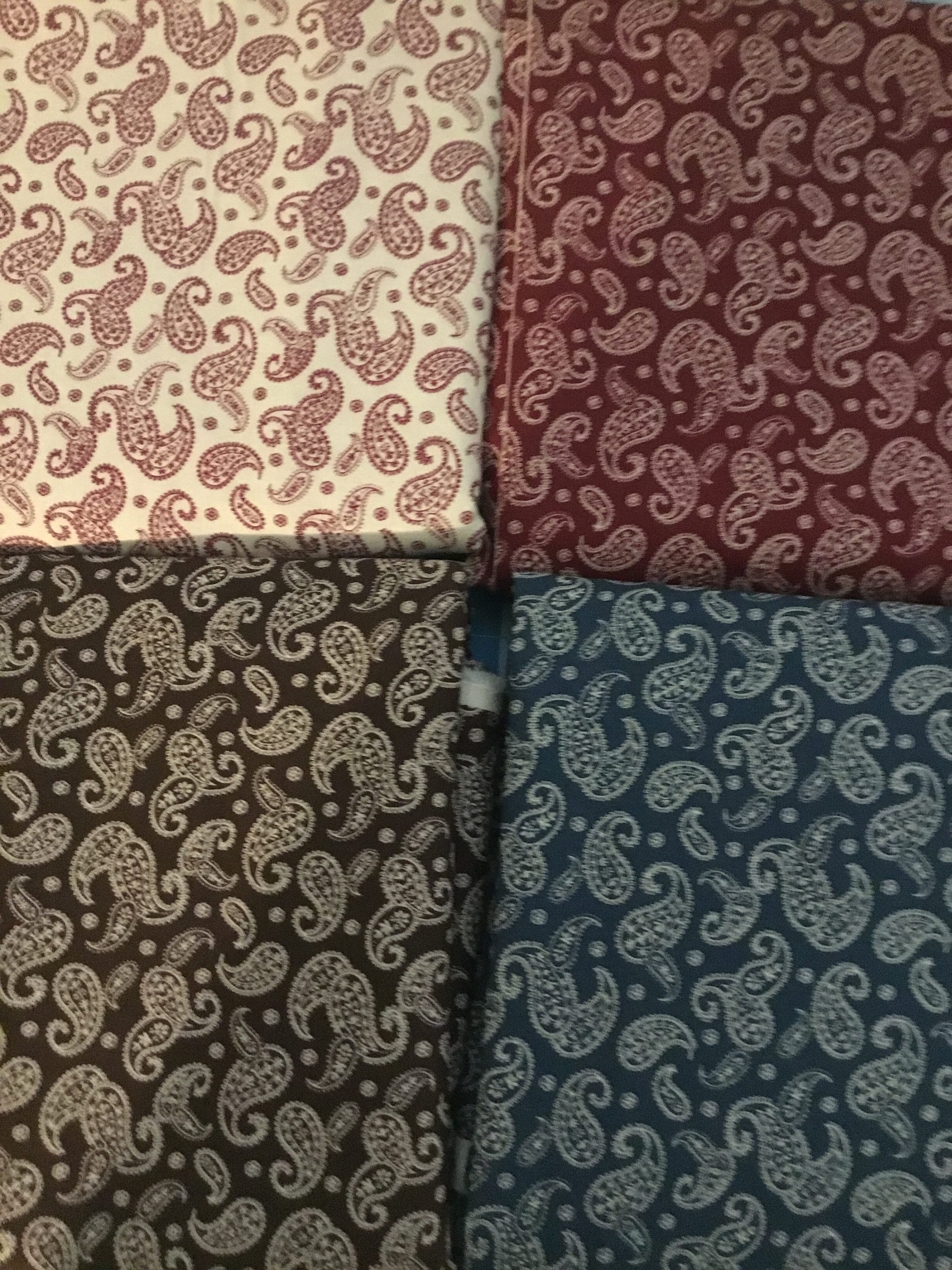 Paisley Pattern 100% Cotton Fabric from Santee Prints -  by the 1/2 yard