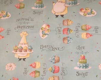 Wilmington Prints SWEET LITTLE PLEASURES - Premium Cotton Fabric on Mint Green Background