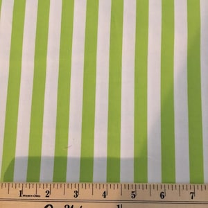 Riley Blake Fabrics Premium Cotton Fabric Green & White Striped Pattern C530 by the 1/2 yd