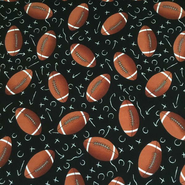 GO TEAM - FOOTBALL Quilt Shop Tissu en coton de qualité Timeless Treasures - 1/2 yard