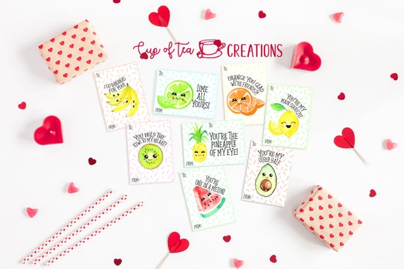 Fruit Valentines Kids Valentines Printable Valentines