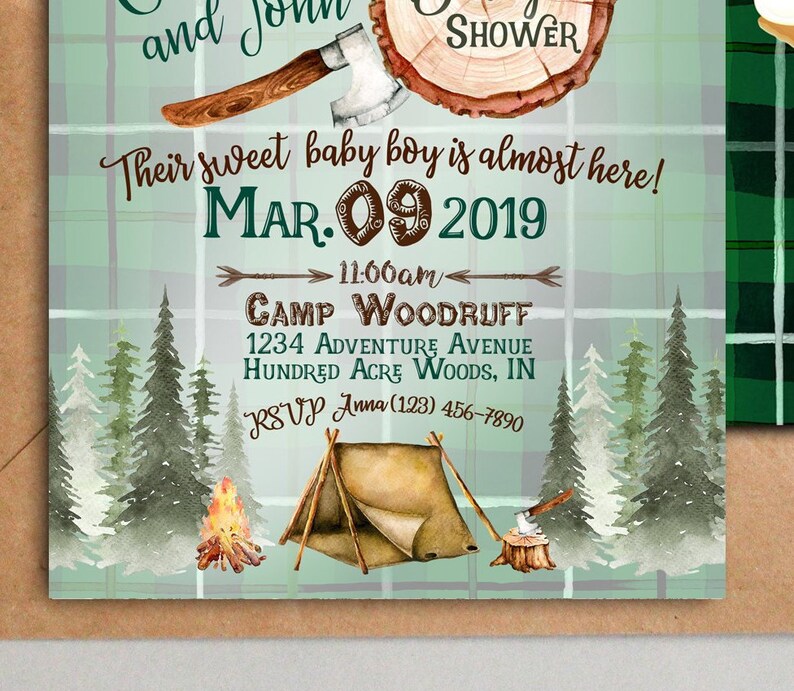 Happy Camper Baby Shower Invitation Camping Baby Shower Etsy
