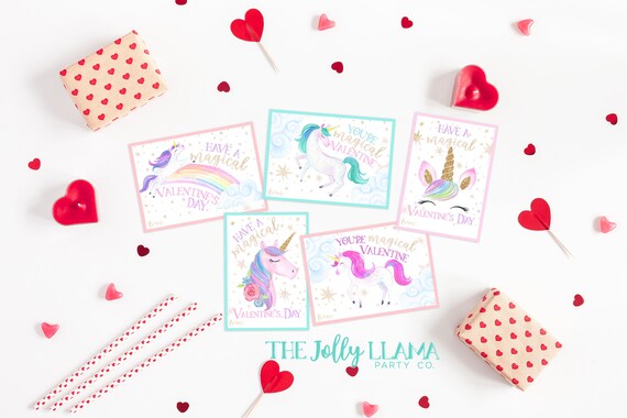 Unicorn Valentine's Day Cards Printable Valentine's