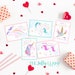 Unicorn Valentine's Day Cards, Printable Valentine's, Printable Valentine Cards, Unicorn Valentine, Printable Valentines for kids