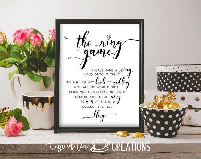 Bridal Shower Ring Game Bridal Shower Games the Ring Game Etsy