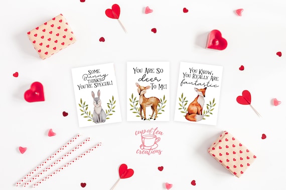 Woodland Animals Valentine Cards Woodland Valentine Cards