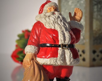 Vintage Santa 6 Inch Christmas Tree Ornament 1950s Collectibles Mid Century Kitschy Holiday Decor Retro Hard Plastic Claus Vintage Santa 6 Inch Christmas Tree Ornament 1950s Collectibles Mid Century Kitschy Holiday Decor Retro Hard Plastic Claus