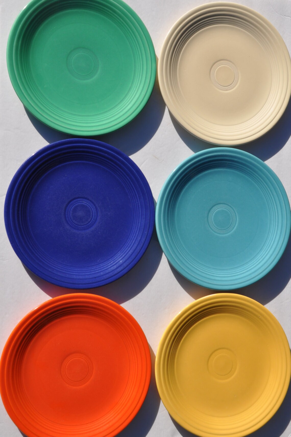 Fiestaware 6 Plates Six Original Colors 1936 1951 9.5 Etsy