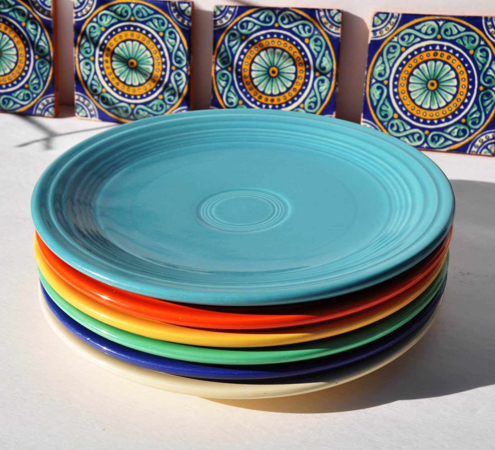 Fiestaware 6 Plates Six Original Colors 1936 1951 9.5 Etsy