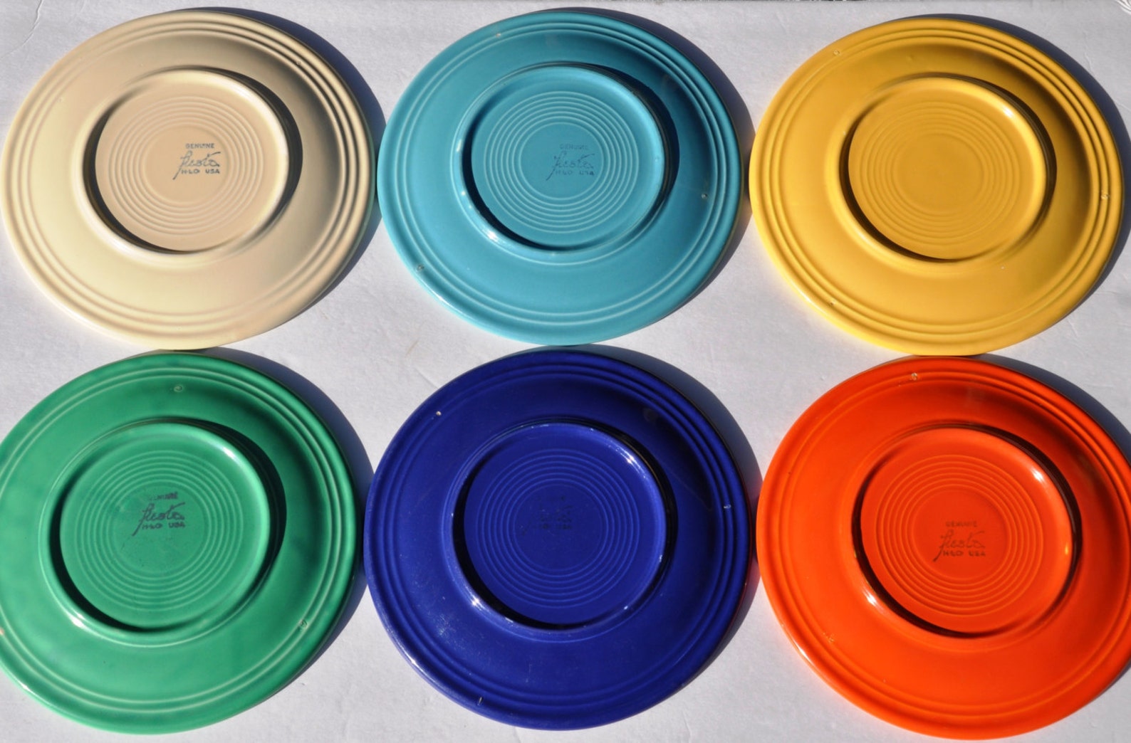 Fiestaware 6 Plates Six Original Colors 1936 1951 9.5 Etsy