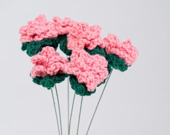 Ramo pequeño de rosas de ganchillo (6) – Arreglo floral hecho a mano, idea de regalo romántico