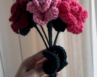 Ramo de crochet multicolor personalizado: paquete de rosas