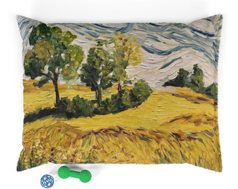 Big Dog Pillow Pet Bed  featuring Van Gogh inspired Yellow Landscape by Roxy Rich 30 x 40