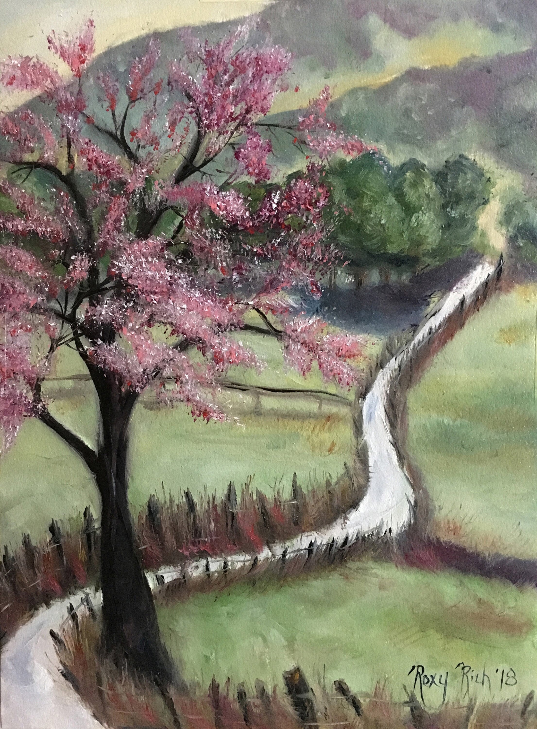 Framed England Cherry Blossom Tree Landscape Original Oil Etsy Framed England Cherry Blossom Tree Landscape Original Oil Etsy