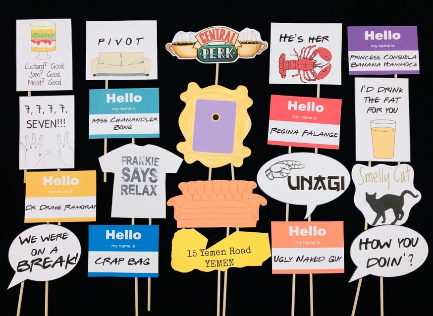 Friends TV Show themed Photo Booth Props Etsy