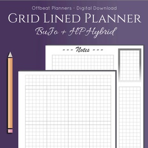 Happy Planner Style Inserts. Letter Size. Monthly and Weekly Bullet Journal Hybrid.