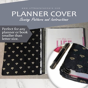 Book Sleeve Sewing Pattern PDF: Planner Cover, Bible Cover (Digital Download)