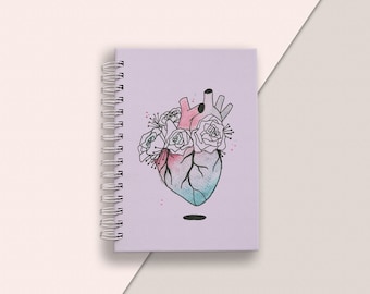 Blank Spiral Notebook, Dot Grid and Lined Journal