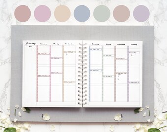 30 Minute Interval Time Schedule Stickers, PASTEL SUNFLOWER, Appointment Book, for Vertical Planners. Fits BIG & Classic Happy Planner