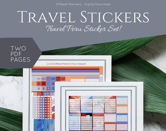 Travel Journal Planner Sticker Set, Peru, Wanderlust Stickers, Adventure Stickers, Vacation Stickers,