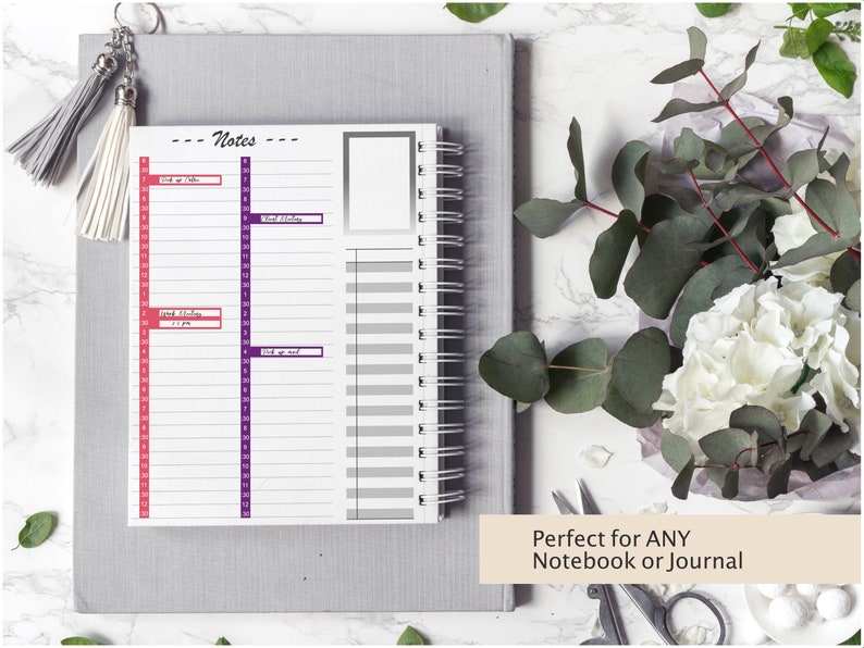 30 Minute Interval Time Schedule Stickers, Appointment Book, for Vertical Planners. Fits BIG & Classic Happy Planner image 5