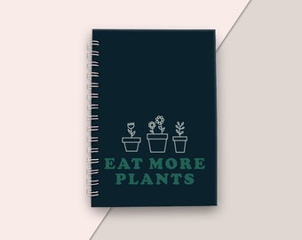 Meal Planner, Vegan Diet, journal with art, journal with paper, journal with quote, Lined Notebook, journal with tabs, teacher journal