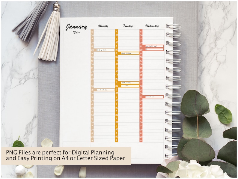 30 Minute Interval Time Schedule Stickers, Appointment Book, for Vertical Planners. Fits BIG & Classic Happy Planner image 4