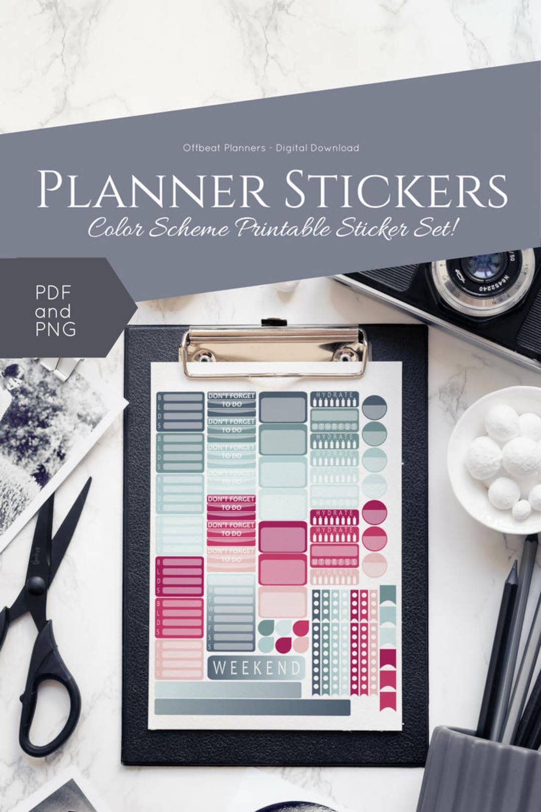 Winter Planner Stickers: Color Scheme Printable Set (digital Download ...