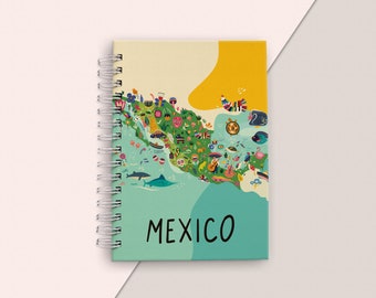 Mexico Travel Journal: Hardcover Map Notebook, Vacation Keepsake
