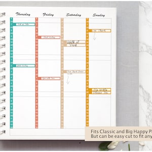 30 Minute Interval Time Schedule Stickers, Appointment Book, for Vertical Planners. Fits BIG & Classic Happy Planner image 2