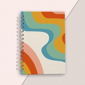Groovy Junk Journal, Dot Grid or Lined Notebook, Gratitude and Manifestation Journal