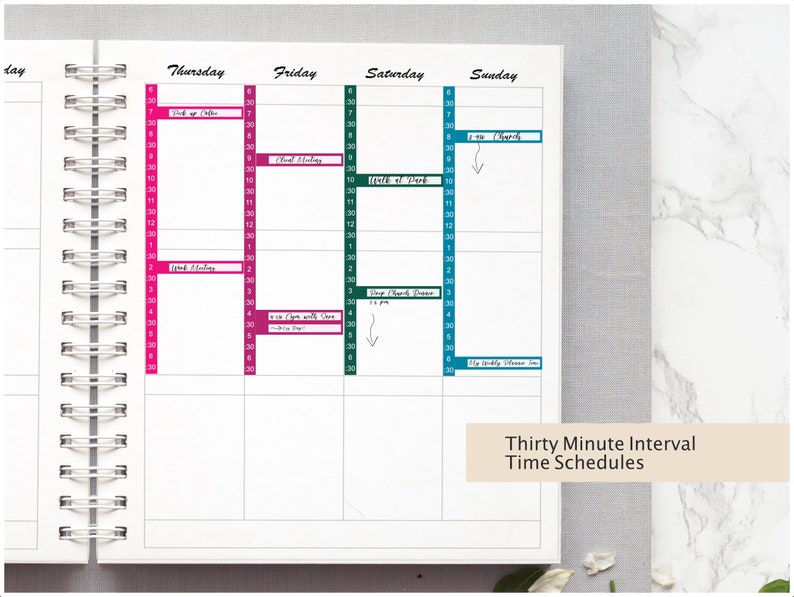 30 Minute Interval Time Schedule Planner Stickers Appointment Book 30 Minute Interval Time Schedule Planner Stickers Appointment Book