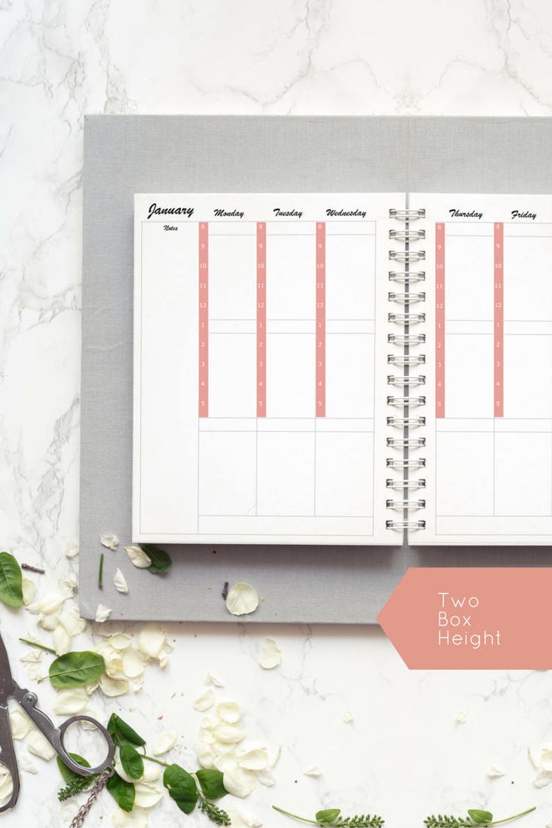 Hourly Stickers, Time Schedule for your Vertical Happy Planner. Blush Pink and Grey. Eight Time Schedules Available. image 6