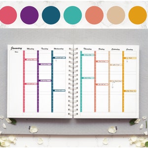 30 Minute Interval Time Schedule Stickers, Appointment Book, for Vertical Planners. Fits BIG & Classic Happy Planner image 1