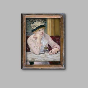 Impressionist Portrait of Woman in Pink, Classic Art Print, Digital Download