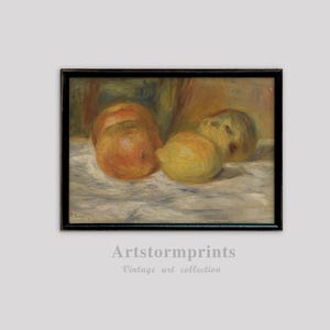 Still Life Fruit Digital Download, Printable Oil Painting Wall Art, Rustic Vintage Kitchen Decor Poster for Dining Room and Entryway