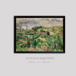 Impressão de pintura a óleo de paisagem cênica, download digital, arte de parede para impressão para sala de estar, decoração campestre vintage