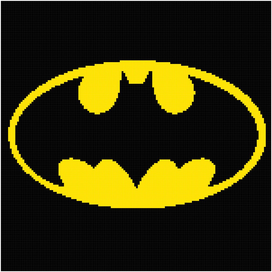 Batman Symbol Crochet Graph 150x150 Etsy
