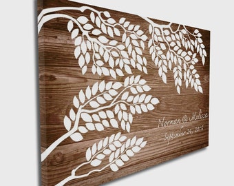 Wedding Guest book Alternative / Gallery wrap canvas guestbook / Wedding GuestBook Tree / Rustic Wood tree / Wood guestbook / Wedding ideas