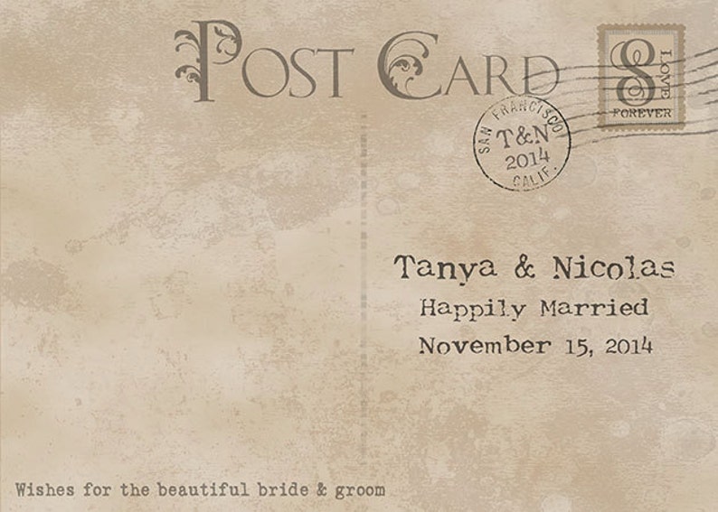 Vintage Postcard Wedding Advice Cards Wedding Guestbook Etsy