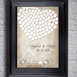 Bicycles Rustic Wedding Poster Tandem Bicycles Vintage Guest Book Wedding Guestbook Heart guestbook Bike Balloon Guest book Tandem Bike