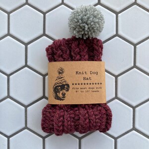 Maroon Knit Wool Hat for Small Dog Puppy Hood Chihuahua Clothes Warm Winter Dog Beanie Snood Red image 7