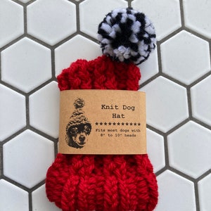 Red Knit Wool Hat for Small Dog Puppy Hood Chihuahua Clothes Warm Winter Dog Beanie Snood image 5